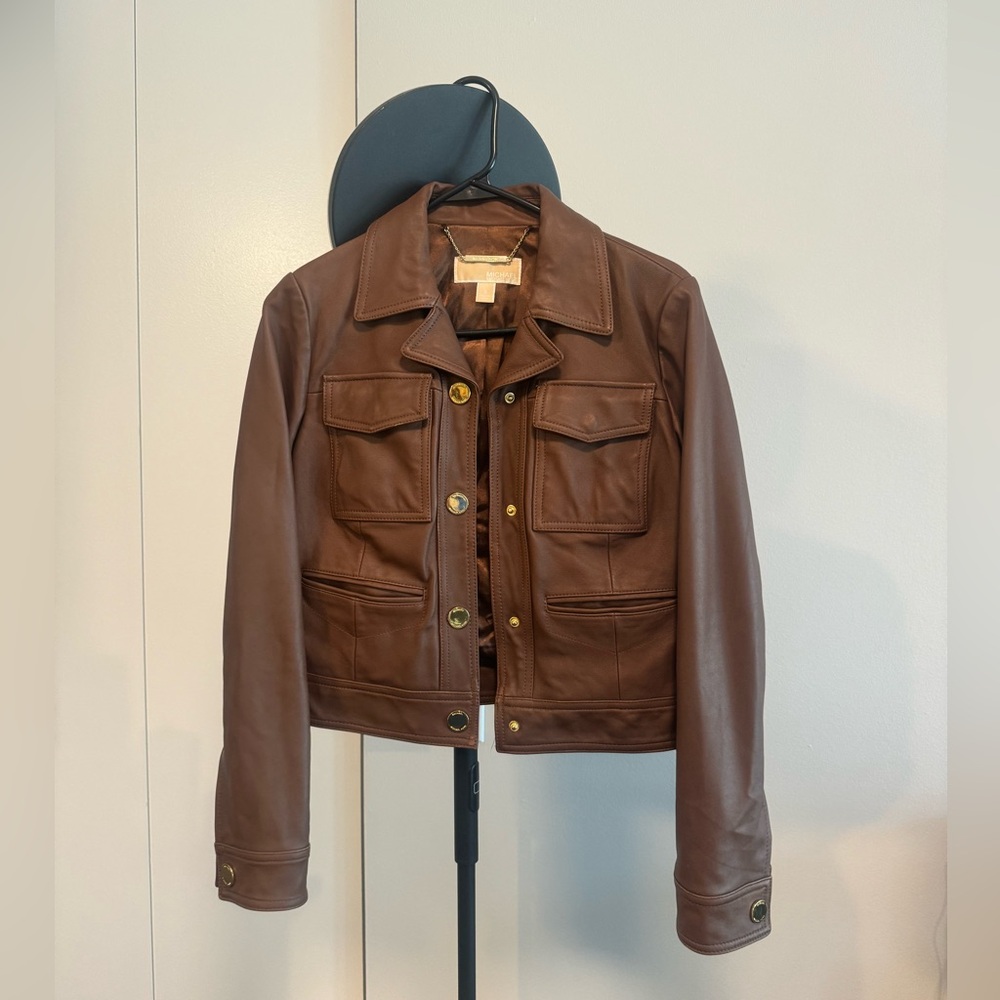 Michael kors leather jacket